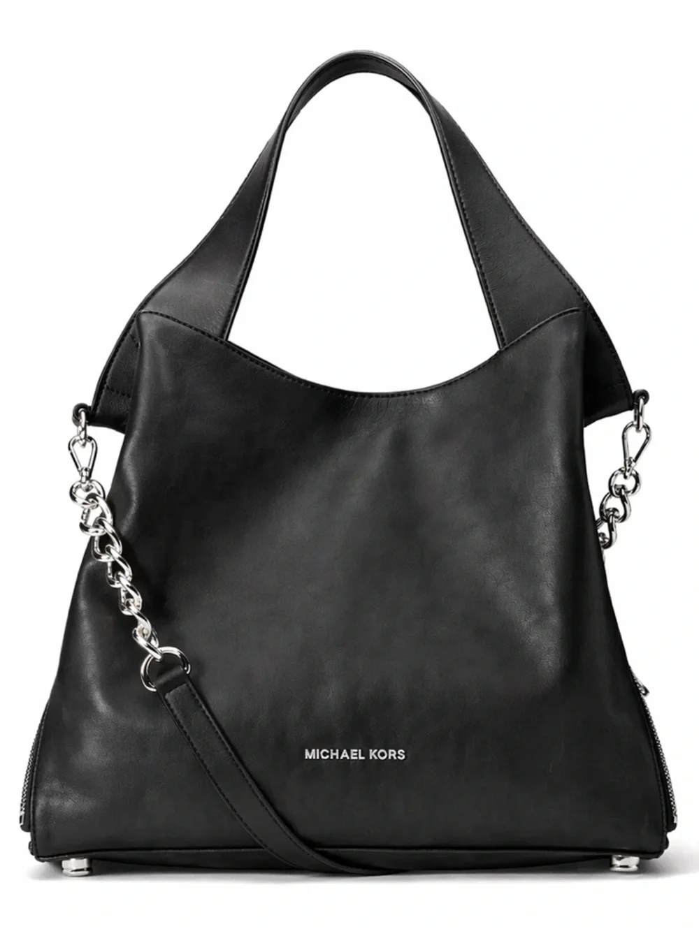 ✨ MICHAEL KORS Devon Large Shoulder Tote | Black Leather | Silver Hardware ✨